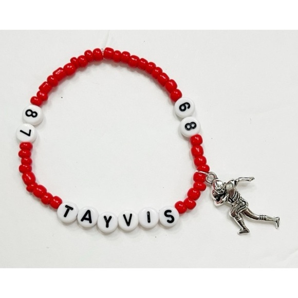 Taylor Swift Eras Tour Friendship Bracelet Tayvis 87 89 Travis Kelce Chiefs - Picture 1 of 1